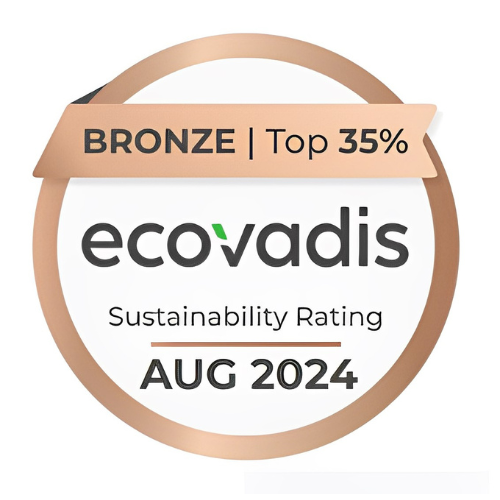 Ecovadis Sustainability Rating Bronze award for achieving top 35% in August 2024