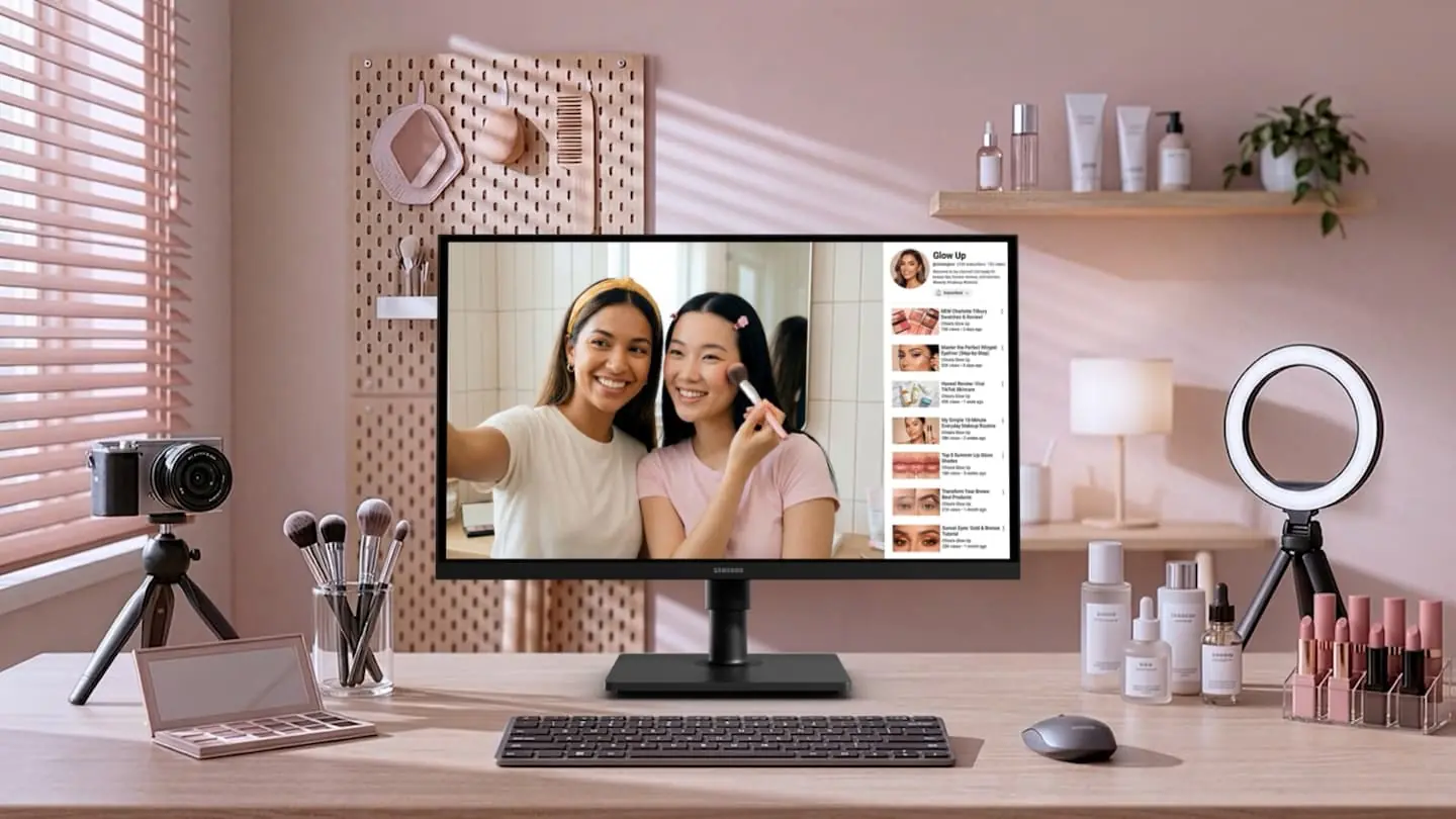 Samsung ViewFinity professional monitor in a modern workspace