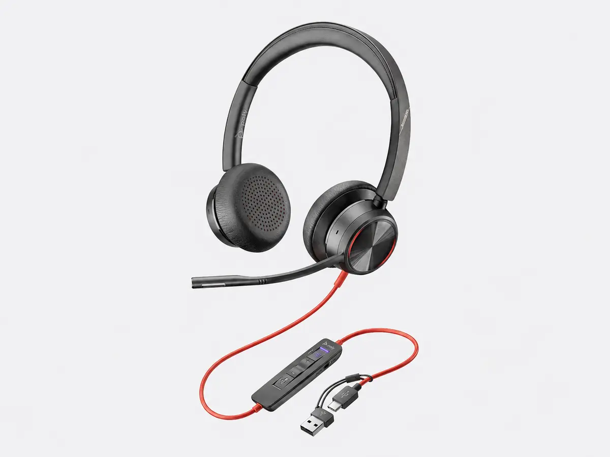 Representative HP Poly Blackwire Series corded office headset